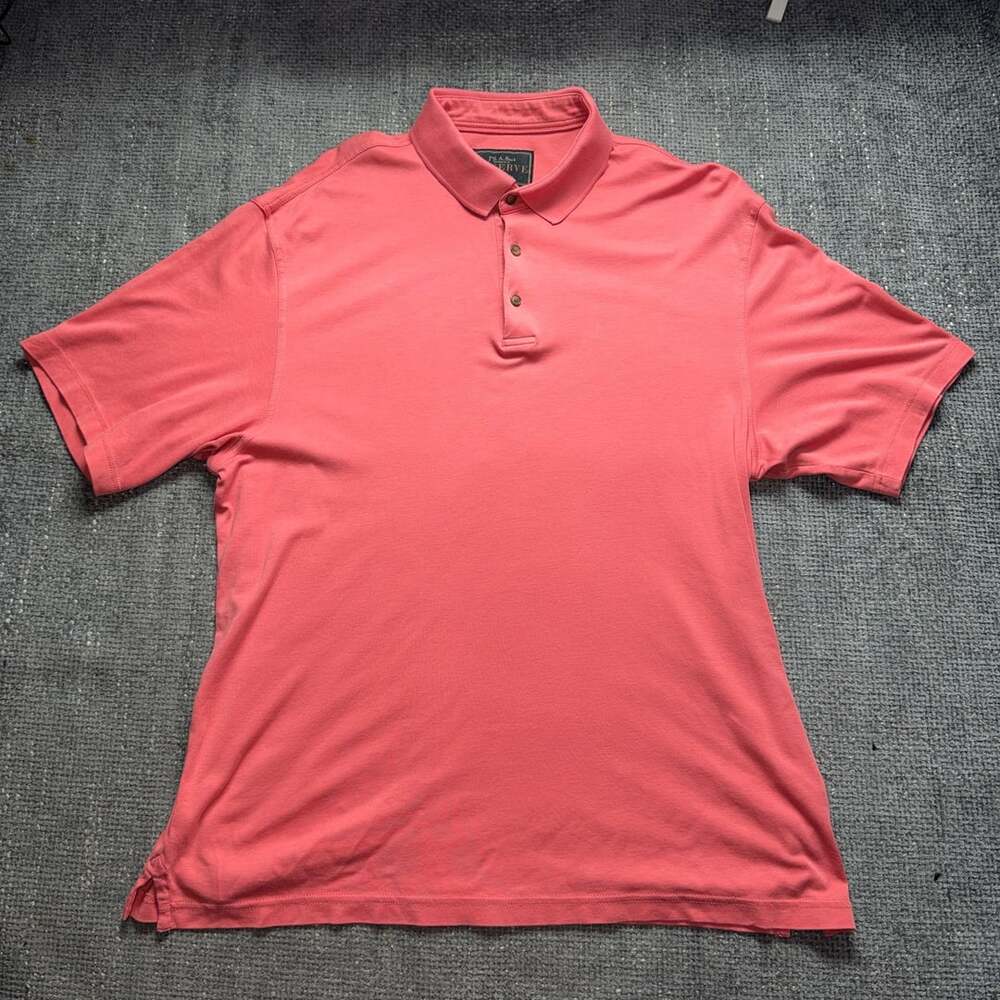 Jos. A. Bank Reserve Men's Coral Pink Short Sleeve Polo Shirt Large